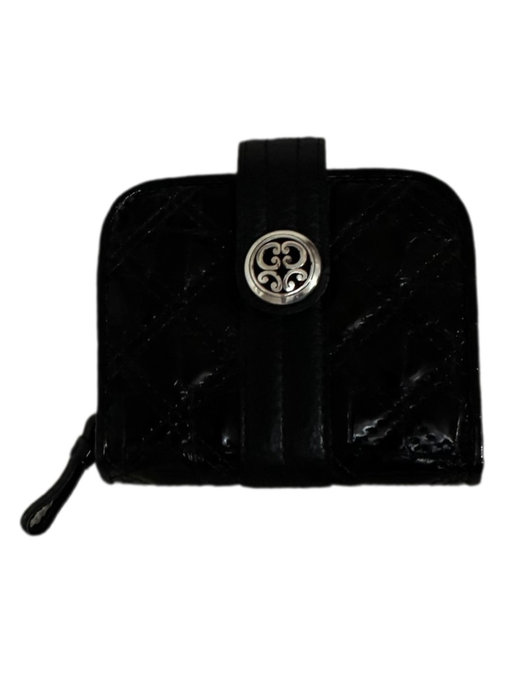 Brighton EUC Black quilted patent leather wallet